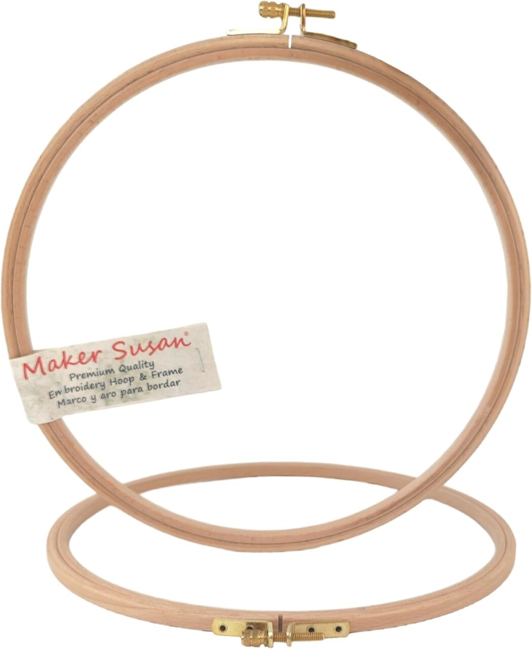 12" Wood Embroidery Hoop, Round Beechwood Cross Stitch Hoop with Adjustment Brass Screw, Cross Stitch Hoops and Frames, Suitable for Embroidery, Craft Sewing